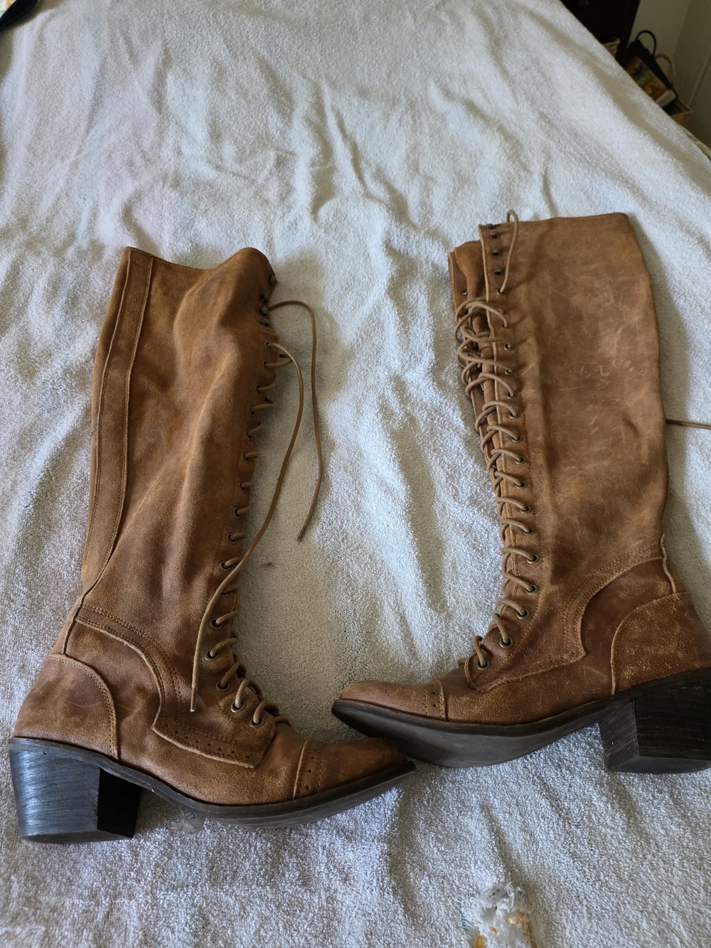 Free People Brown Lace-Up Leather Ankle Boots - Picture 3 of 4